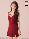 ROBE de FLEURS ローブドフルール 【XSサイズあり】肩リボンキャミツーピースフレアミニキャバドレス fm3267-c