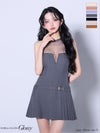 Glossy ローブドフルールグロッシー 【XSサイズあり】 ★一部予約商品★シアーホルターネックフレアミニキャバドレス gl4153-c