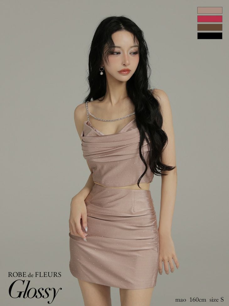 Glossy ローブドフルールグロッシー 【XSサイズあり】 ラメニット