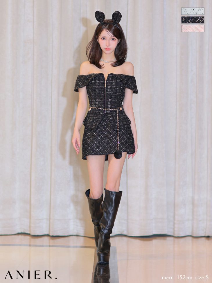 ROBE de FLEURS anier.ROBE ローブドフルール アニエルローブ Denim race up belt setup mini dress デニムレースアップベルトセットアップミニドレス fm-anier4049
