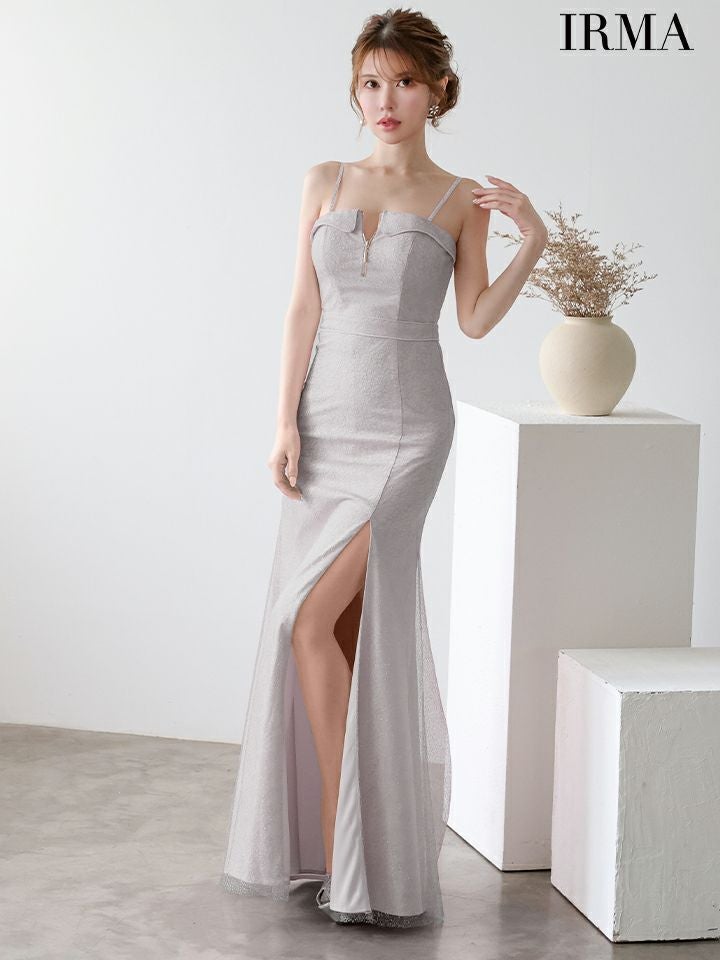 IRMA イルマ ラメフィルム/フロントジップ/キャミソール/スリット入り