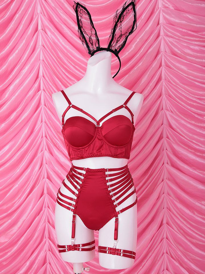 【4点セット】Sideline sexy lingerie bunny サイドラインセクシーランジェリーバニー レッド vcsbn-25075-2