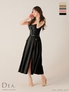 DEA. ディア バイ ローブドフルール 【XS～Lサイズあり】フロントボタンベルトスリットセットアップロングキャバドレス de4323