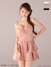 ROBE de FLEURS ローブドフルール【XSサイズあり】ティアードスカートツーピースフレアミニキャバドレス fm4116