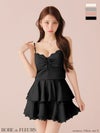 ROBE de FLEURS ローブドフルール【XSサイズあり】ティアードスカートツーピースフレアミニキャバドレス fm4116