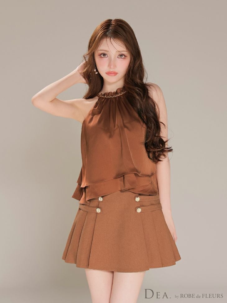 DEA. ディア バイ ローブドフルール 【XSサイズあり】シフォンレイヤードフリルセットアップフレアフレアミニキャバドレス de4216