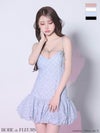ROBE de FLEURS ローブドフルール 【XSサイズあり】バストリボンストーン付きセットアップミニキャバドレス fm3470-c