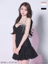 ROBE de FLEURS ローブドフルール 【XSサイズあり】バストリボンストーン付きセットアップミニキャバドレス fm3470-c