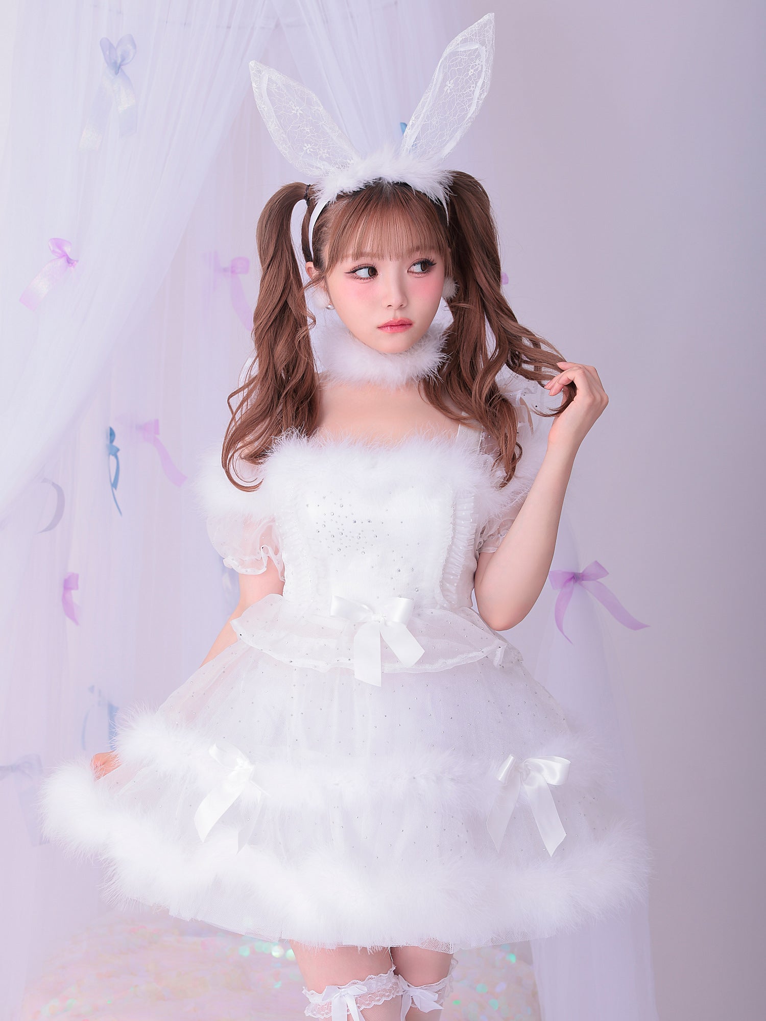 【3点セット】vanityME. × MIYANISHIYAMA ホワイトバニードレス vcsbn-250152-2b
