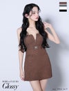 Glossy ローブドフルールグロッシー【XSサイズあり】Vカットベルトタイトミニキャバドレス gl4136