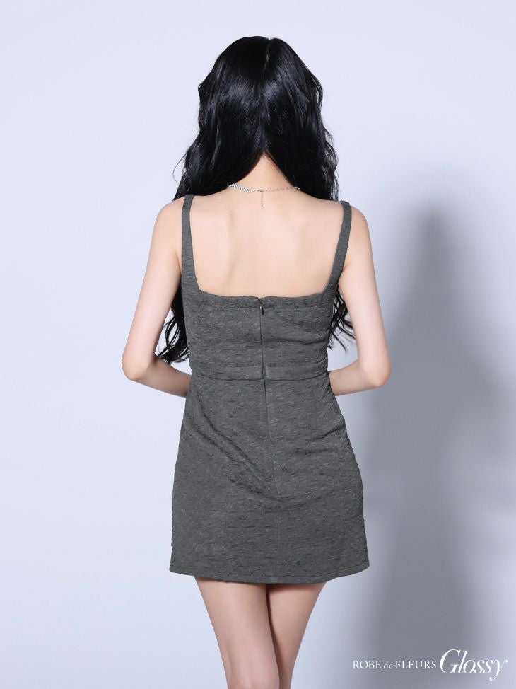 Glossy ローブドフルールグロッシー【XSサイズあり】Vカットベルトタイトミニキャバドレス gl4136