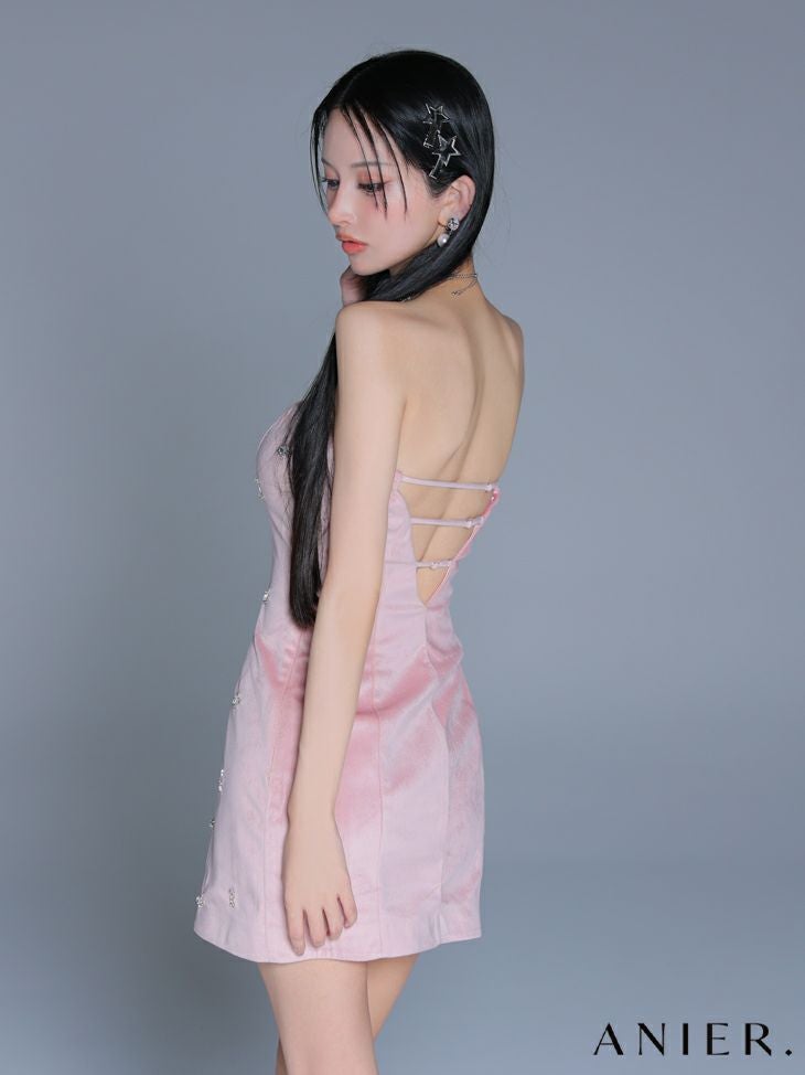 ROBE de FLEURS anier.ROBE ローブドフルール アニエルローブ  【XSサイズあり】Simple bear bijou mini dress シンプルベアビジューミニドレス fm-anier4056-c