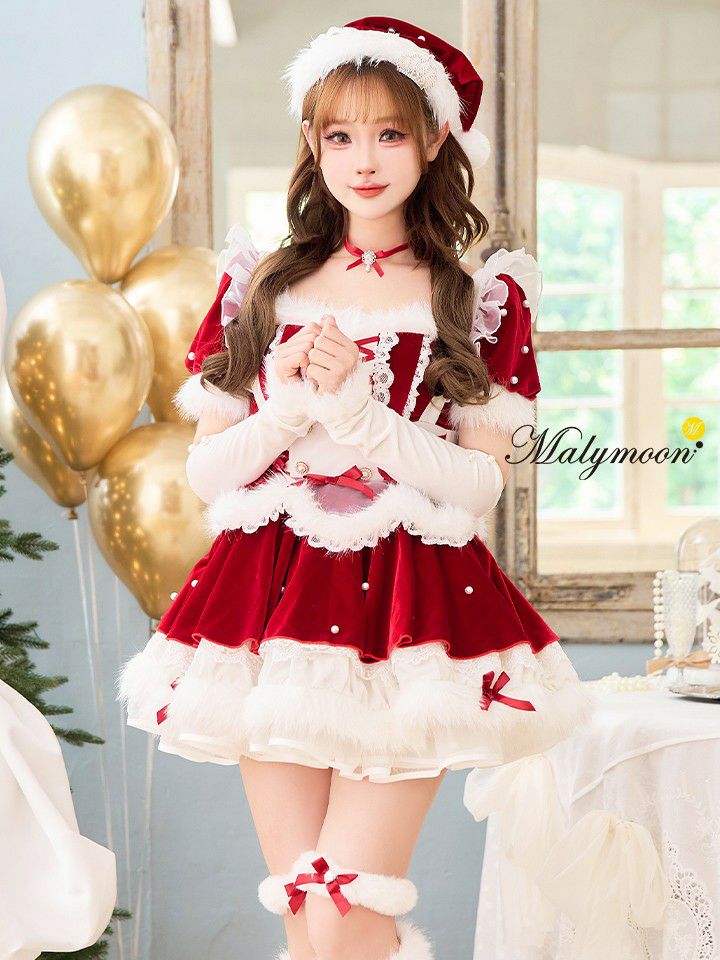 【8点セット】Malymoon マリームーン ジュエルドブランシュトナカイ サンタ ホワイト mlcs25057