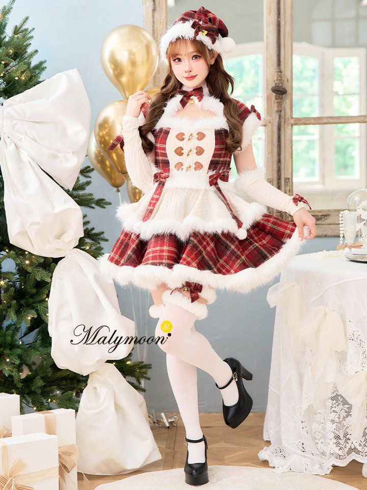 7点セット】Malymoon マリームーン ミルキーニットダッフルチェック