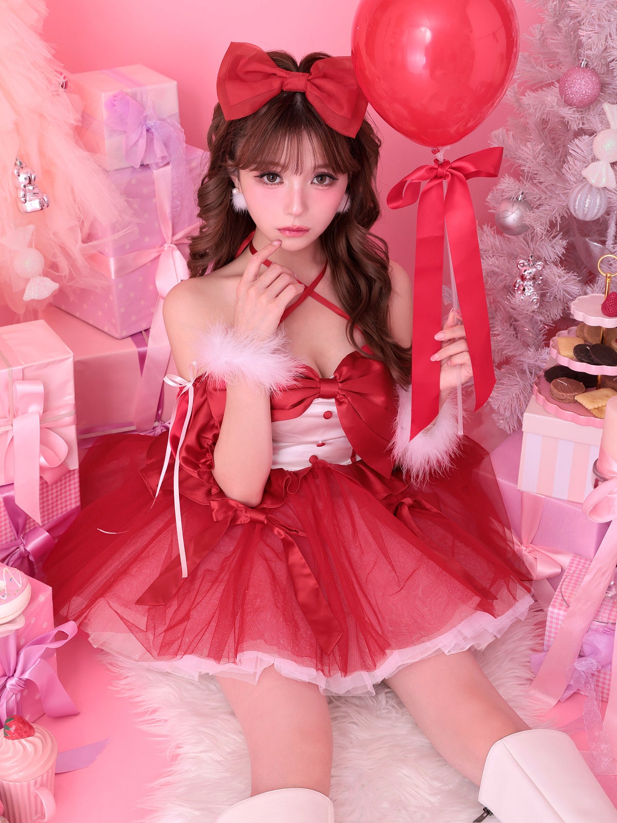 【2点セット】vanityME. × MIYANISHIYAMA 約束ドレス レッド サンタ [みゆちゃん着用]  vcsst-250153-1-my