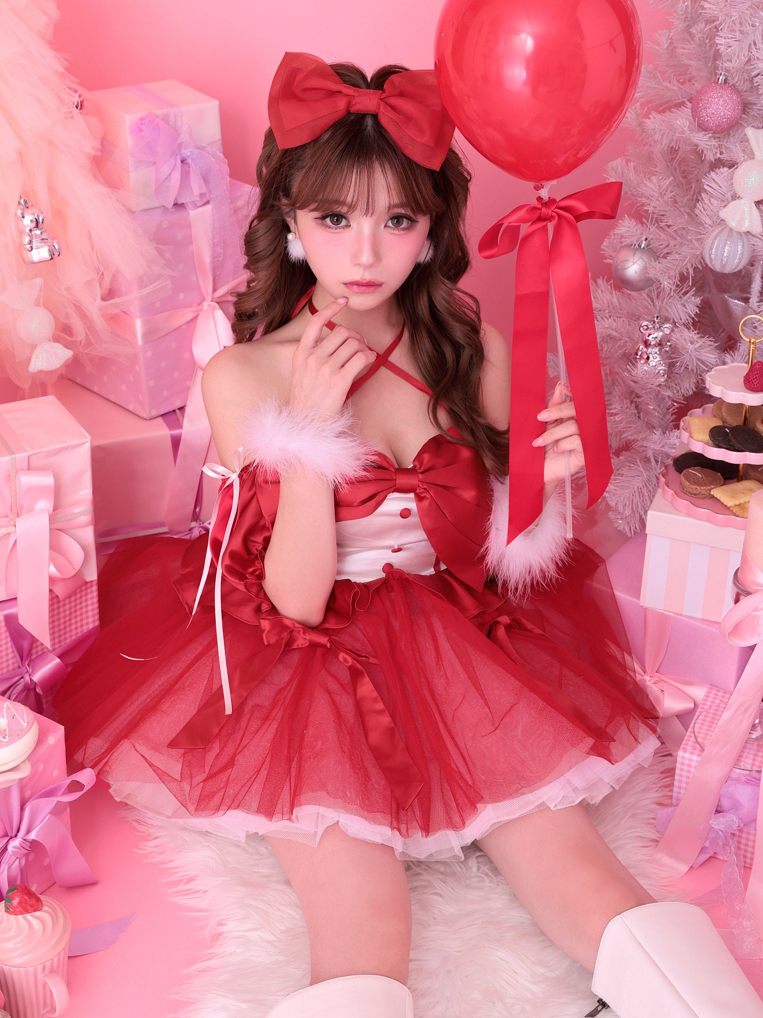 【2点セット】vanityME. × MIYANISHIYAMA 約束ドレス レッド サンタ [みゆちゃん着用]  vcsst-250153-1-my