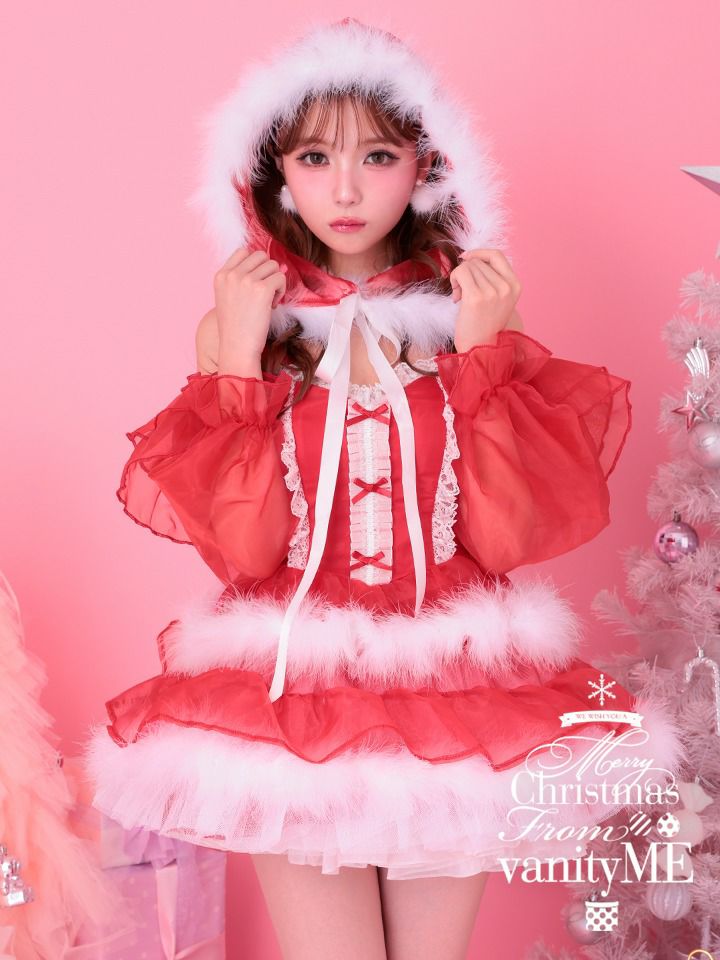 【3点セット】vanityME. × MIYANISHIYAMA とっておきいちごドレス レッド サンタ  [みゆちゃん着用] vcsst-250155-my