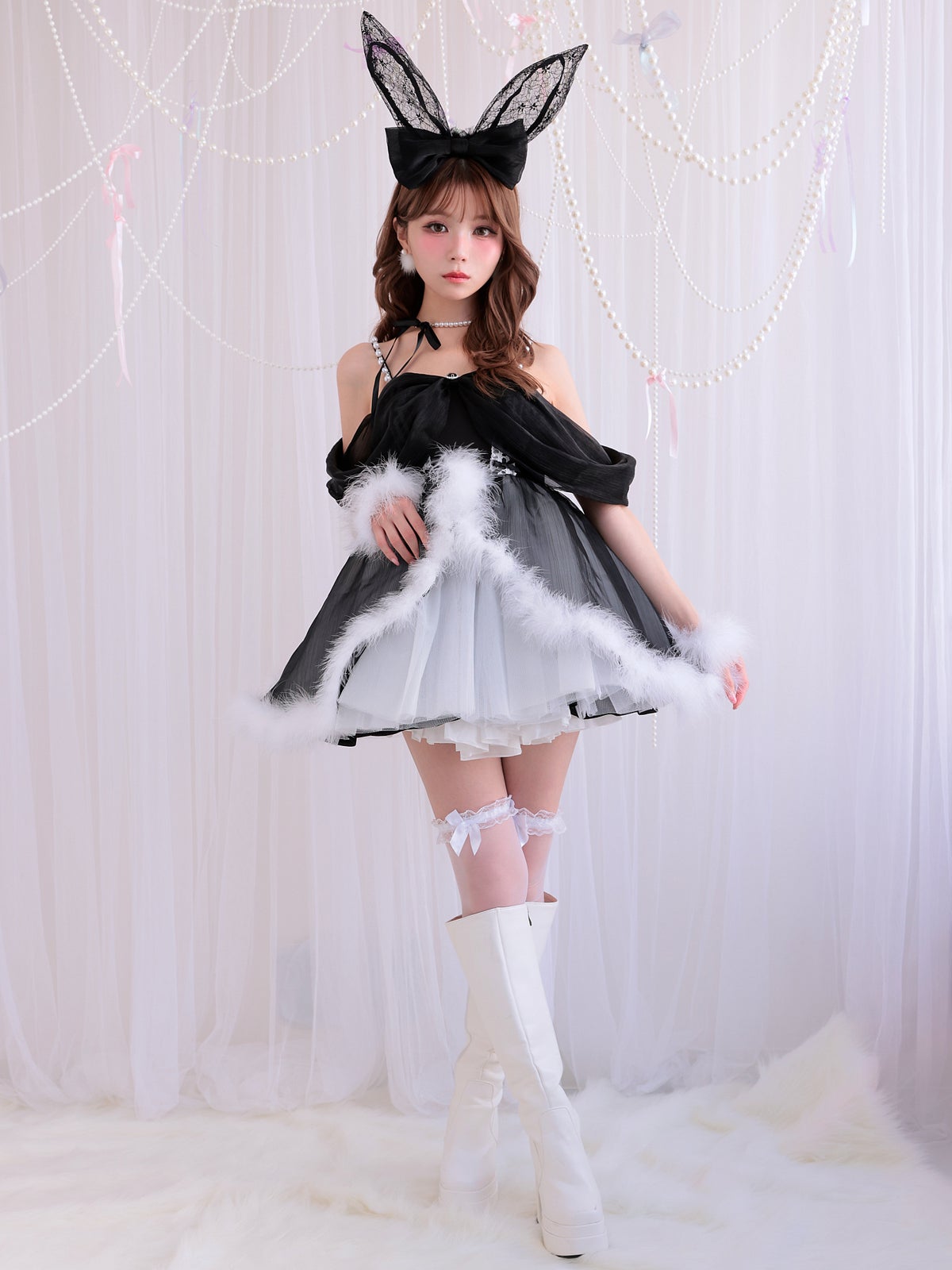 【3点セット】Alice in bunny party アリスインバニーパーティー ブラック vcsbn-250170-2b