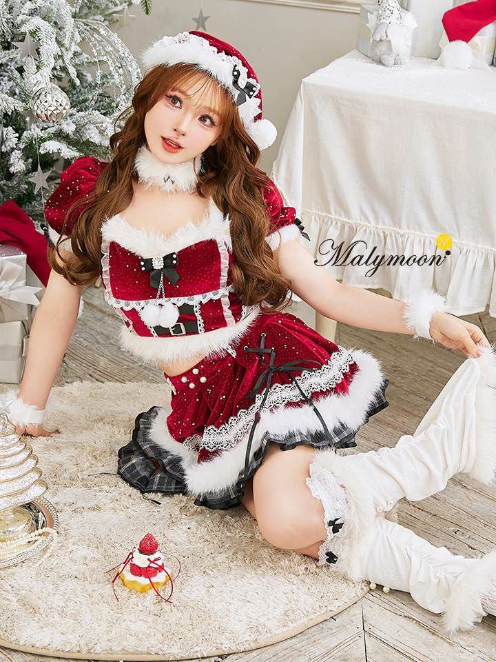 【8点セット】Malymoon マリームーン シャイニージュエルサンタ レッド mlcs25069