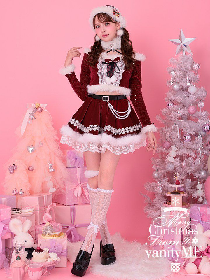 【10点セット】Malymoon マリームーン クリスタルスノークロスネックサンタ レッド [ナナちゃん着用] mlcs25066