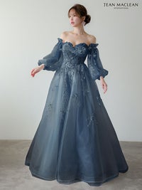 JEAN MACLEAN ジャンマクレーン スパンコール/花柄刺繍/オフショル/姫/ロングドレス 【袖取り外し可能】 ja51955-c
