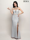 IRMA イルマ ホルターネックビジュー/ラメニット/カットアウト/スリット入り/タイト ロングドレス ir51944-c
