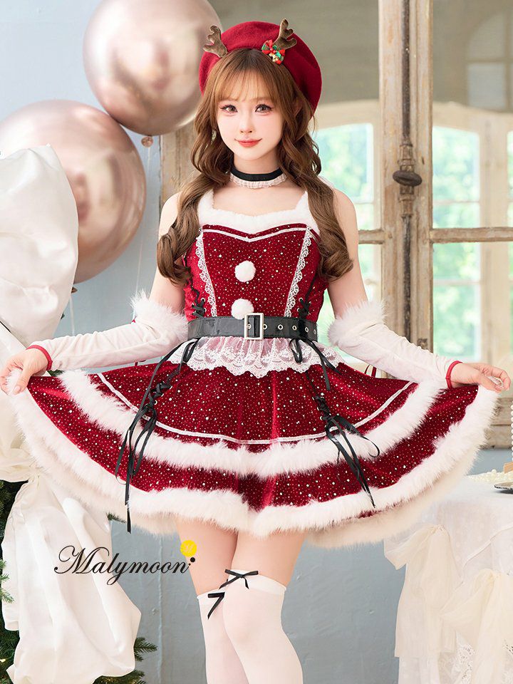 【12点セット】Malymoon マリームーン ルージュベルベットビジュートナカイ レッド mlcs25064