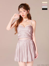 ROBE de FLEURS ローブドフルール 【XSサイズあり】 オーガンジーベアツーピースフレアミニキャバドレス
