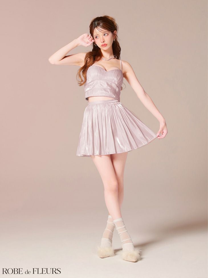 ROBE de FLEURS ローブドフルール 【XSサイズあり】 オーガンジーベアツーピースフレアミニキャバドレス