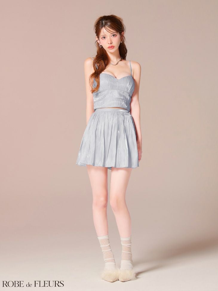 ROBE de FLEURS ローブドフルール 【XSサイズあり】 オーガンジーベアツーピースフレアミニキャバドレス
