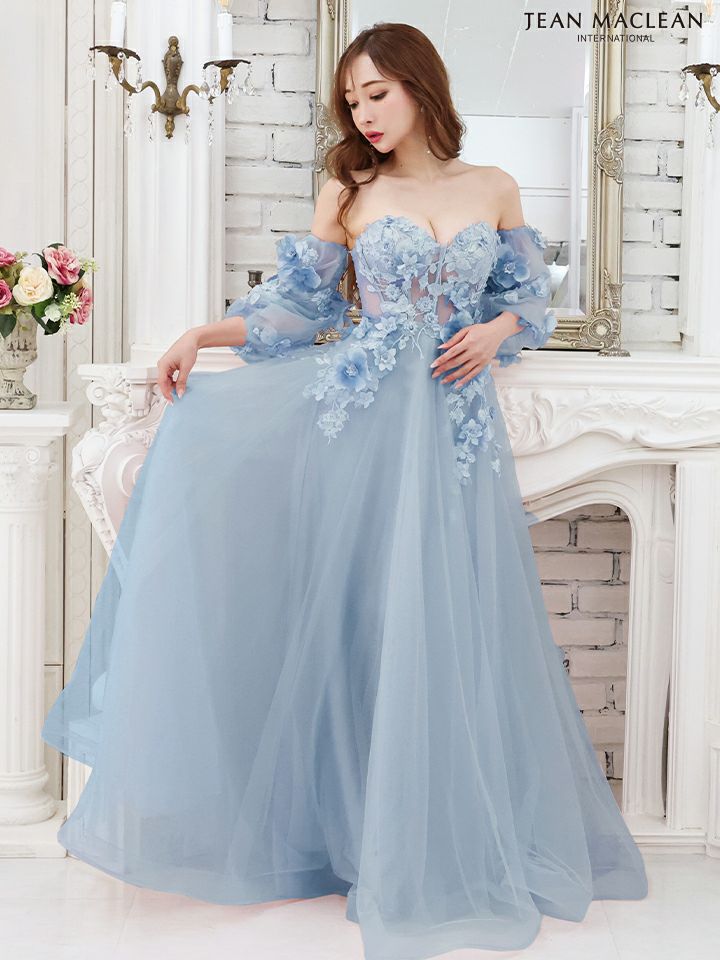 JEAN MACLEAN ジャンマクレーン パフスリーブ付き/フラワーモチーフ