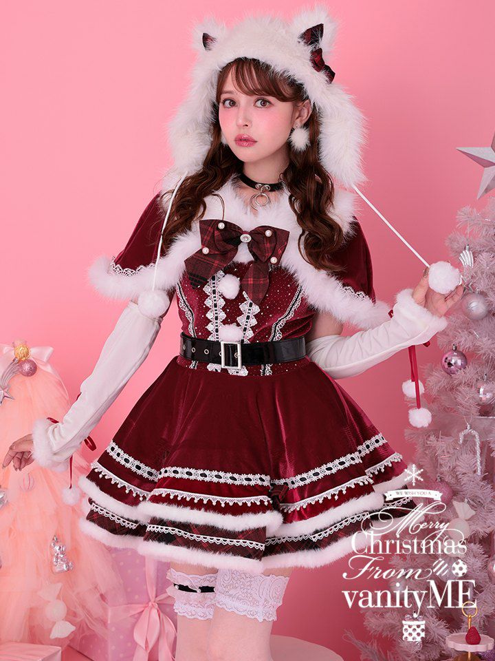 vanityME. × Malymoon ポンポンファーキャットサンタ レッド 10月中旬頃入荷予定》【9点セット】vanityME. × Malymoon ポンポン