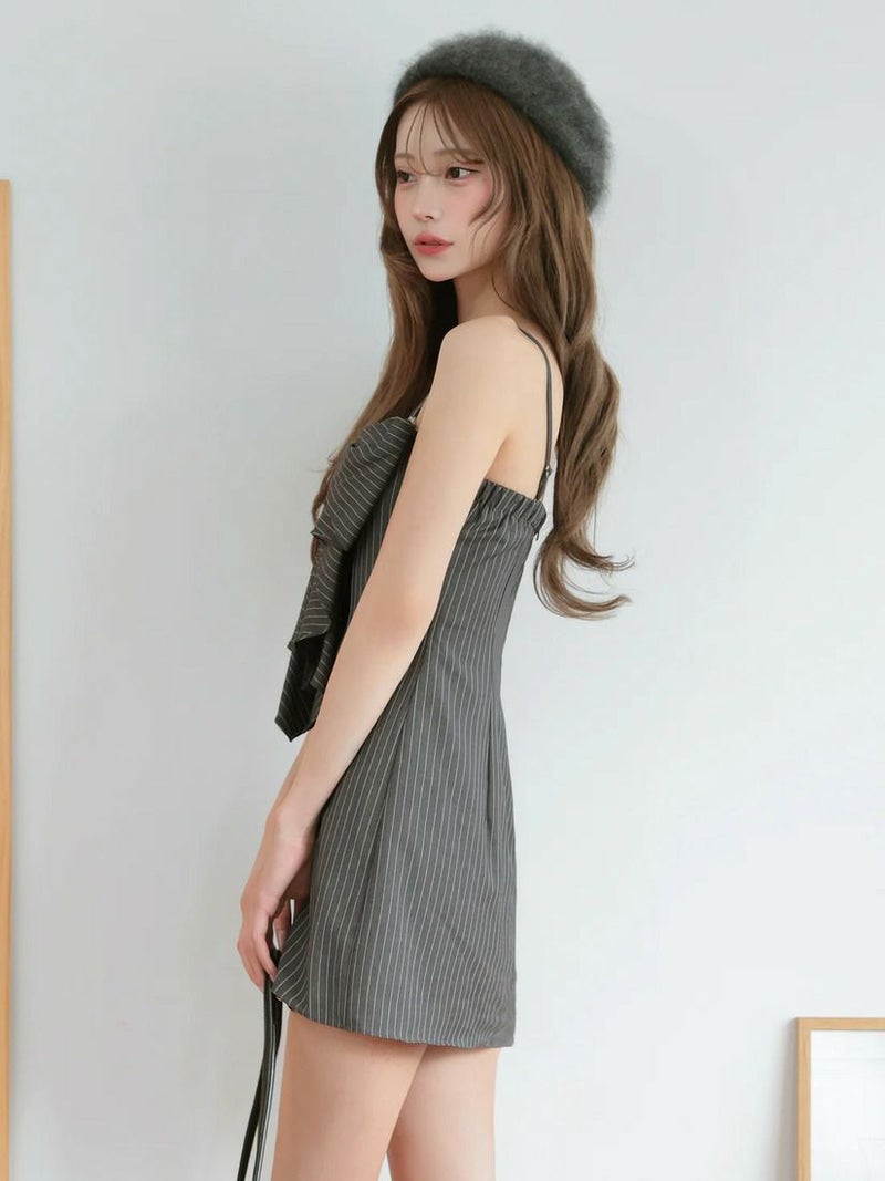 AngelR エンジェルアール ベアトップビックリボンストライプフレアマイクロタイトミニドレス ar25253-ks