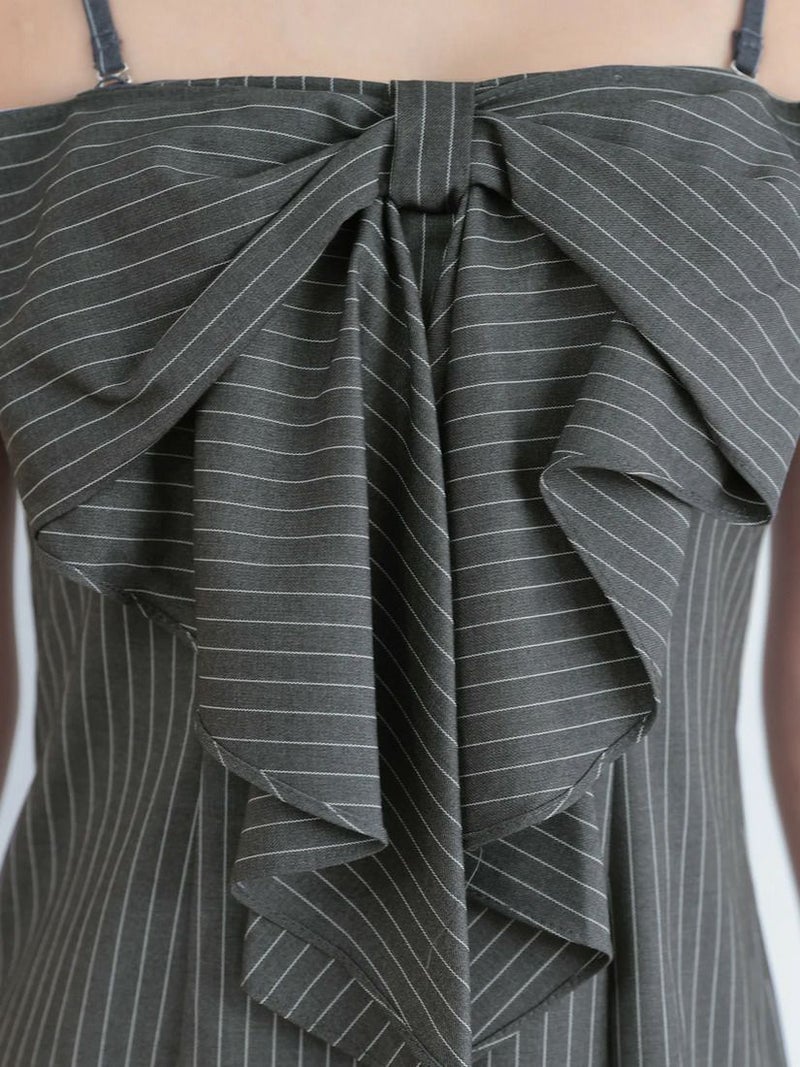 AngelR エンジェルアール ベアトップビックリボンストライプフレアマイクロタイトミニドレス ar25253-ks