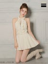 ROBE de FLEURS ローブドフルール 【XS～Lサイズあり】 レースハイネックセットアップフレアミニキャバドレス