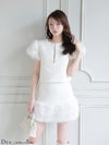 DEA. ディア バイ ローブドフルール 【XSサイズあり】 ブークレニットツイードセットアップタイトミニキャバドレス de4601-c