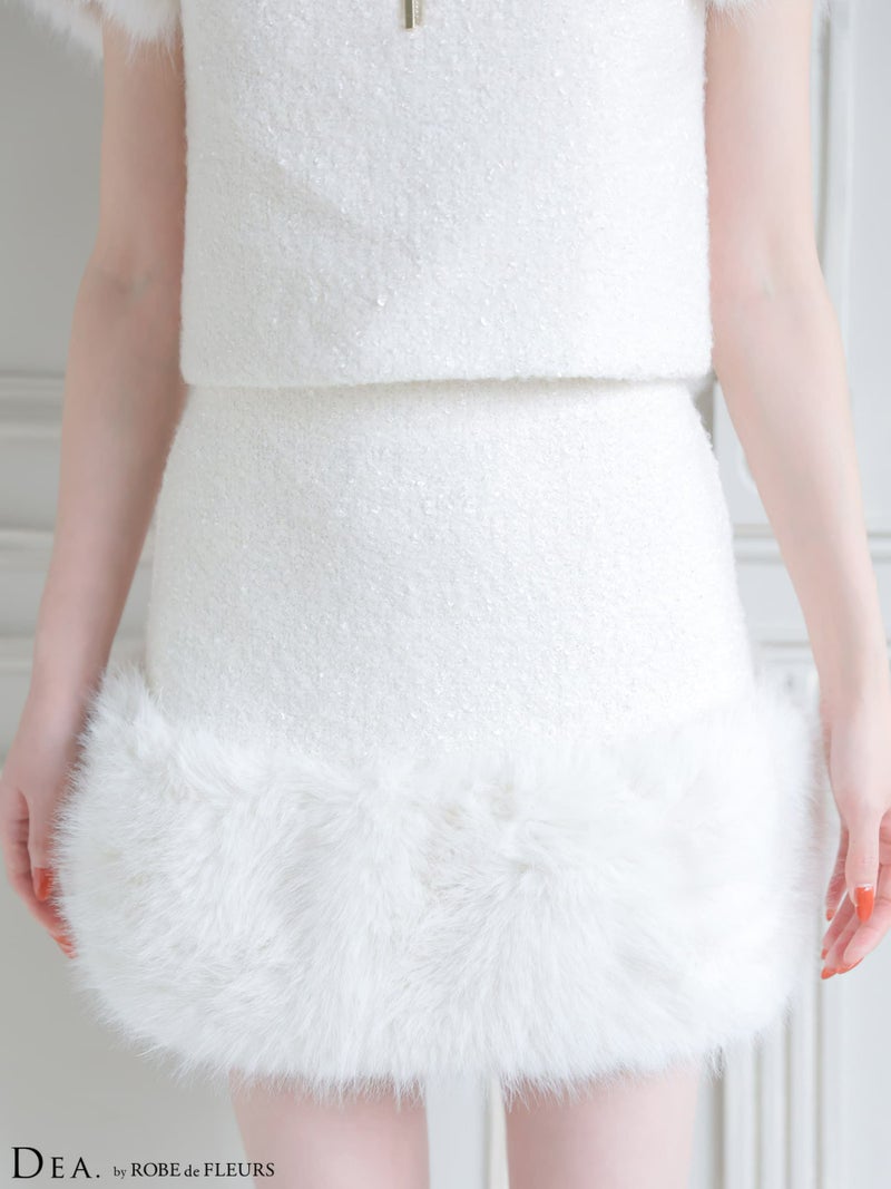 DEA. ディア バイ ローブドフルール 【XSサイズあり】 ブークレニットツイードセットアップタイトミニキャバドレス de4601-c