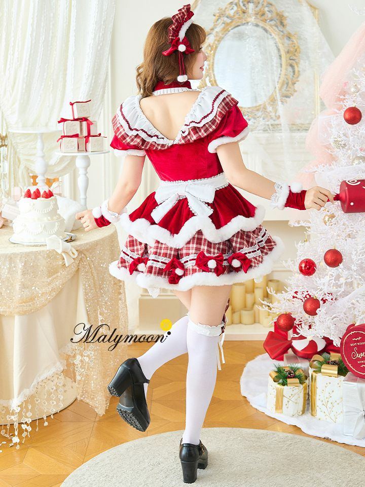 【6点セット】Malymoon マリームーン ノルディックホリデーチェックメイド サンタ レッド mlcs25149