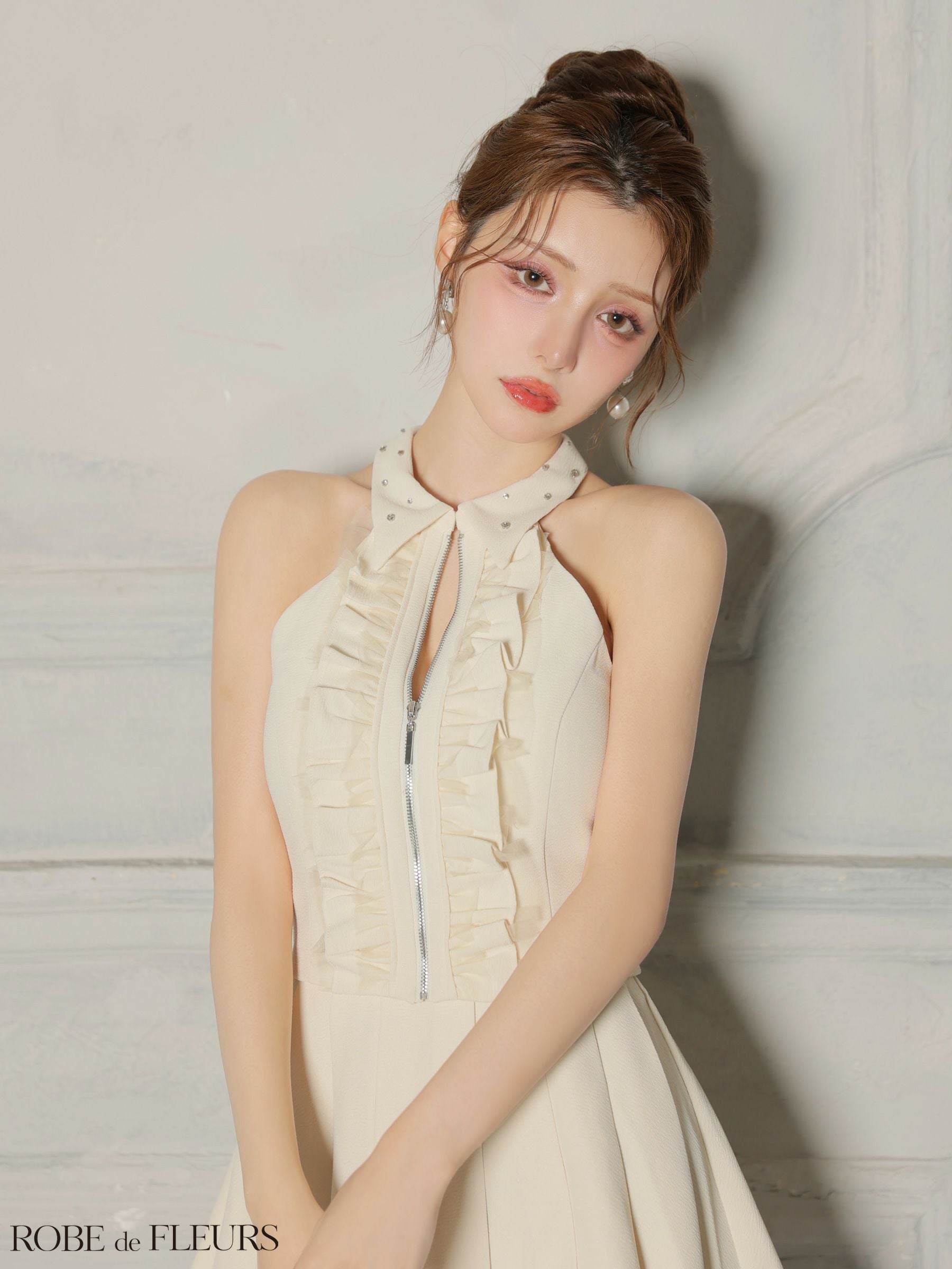 ROBE de FLEURS ローブドフルール 【XSサイズあり】レースハイネック
