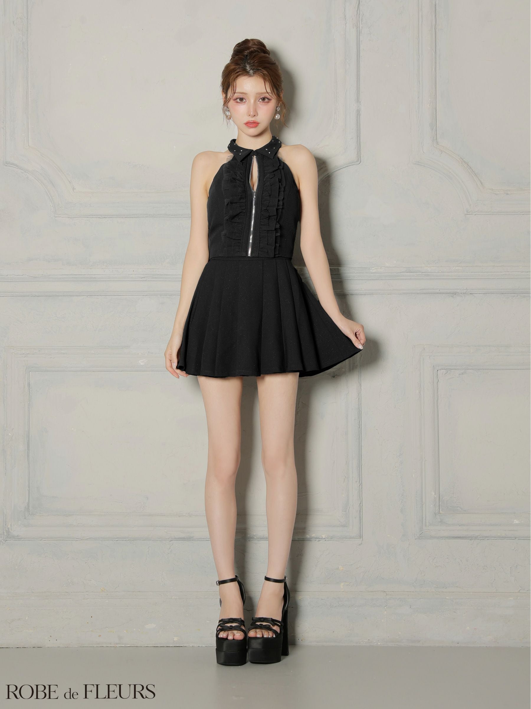 ROBE de FLEURS ローブドフルール 【XSサイズあり】レースハイネック