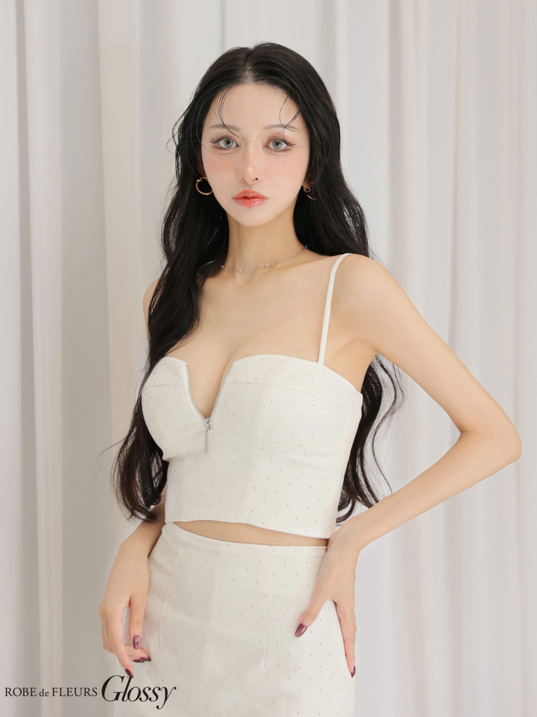 Glossy ローブドフルールグロッシー 【XSサイズあり】ストーンキャミ