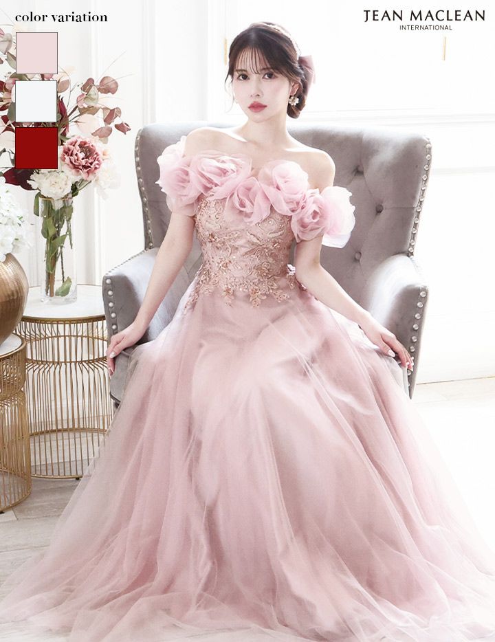 JEAN MACLEAN ジャンマクレーン ローズモチーフショール付き/4way