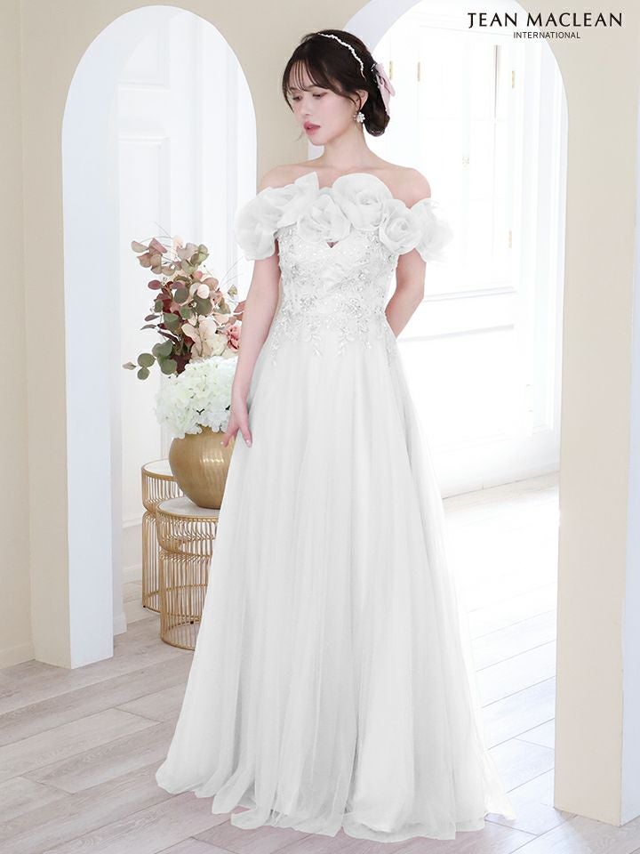 JEAN MACLEAN ジャンマクレーン ローズモチーフショール付き/4way