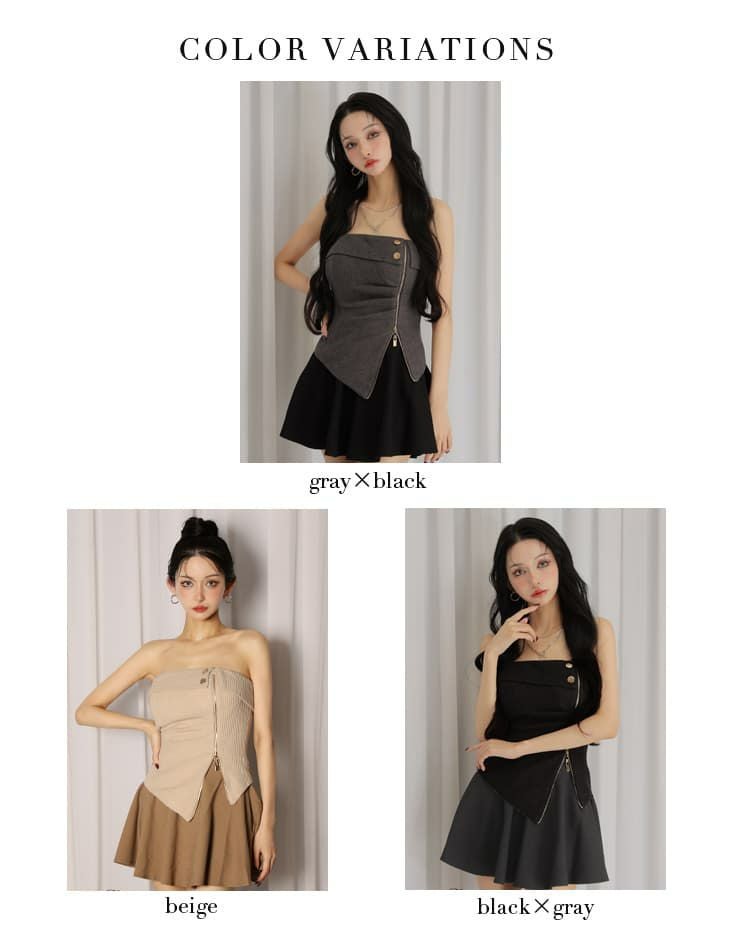 Glossy ローブドフルールグロッシー 【XSサイズあり】ベアトップアシンメトリーセットアップフレアミニキャバドレス gl4607-c