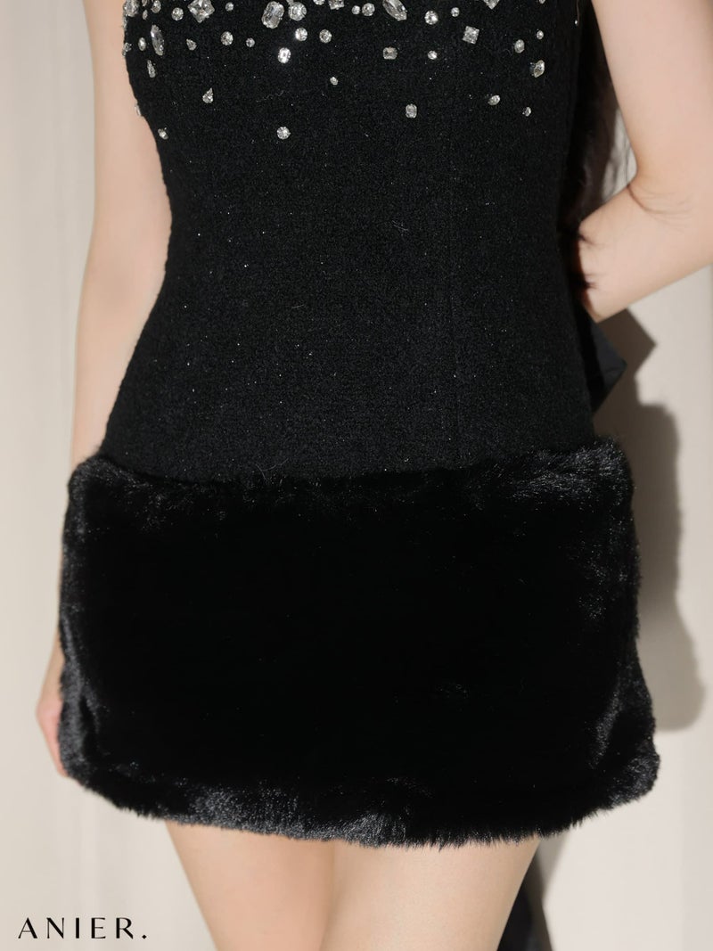  ROBE de FLEURS anier.ROBE ローブドフルール アニエルローブ 【XSサイズあり】Big Ribbon Jeweled Fur Santa fm-anier4610-c