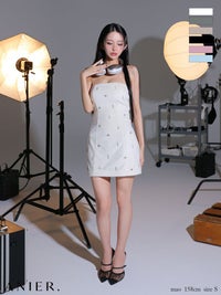 ROBE de FLEURS anier.ROBE ローブドフルール アニエルローブ  【XSサイズあり】Simple bear bijou mini dress シンプルベアビジューミニドレス fm-anier4056