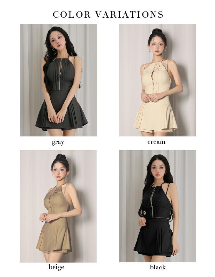 Glossy ローブドフルールグロッシー 【XSサイズあり】ホルターネックカットアウトセットアップフレアミニキャバドレス gl4602