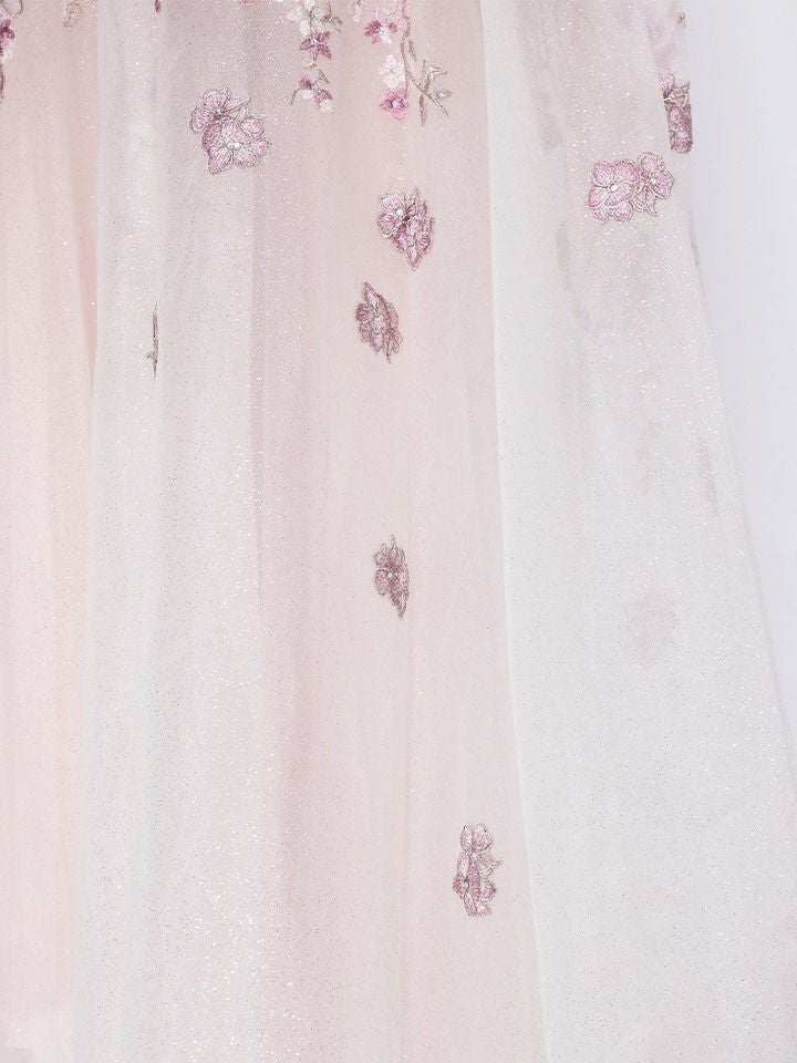 vanityME.couture. バニティミークチュール エレガントフラワー立体刺繍 スパンコール コルセット プリンセス ロングドレス バースデードレス モーヴ vctr-l-a1455