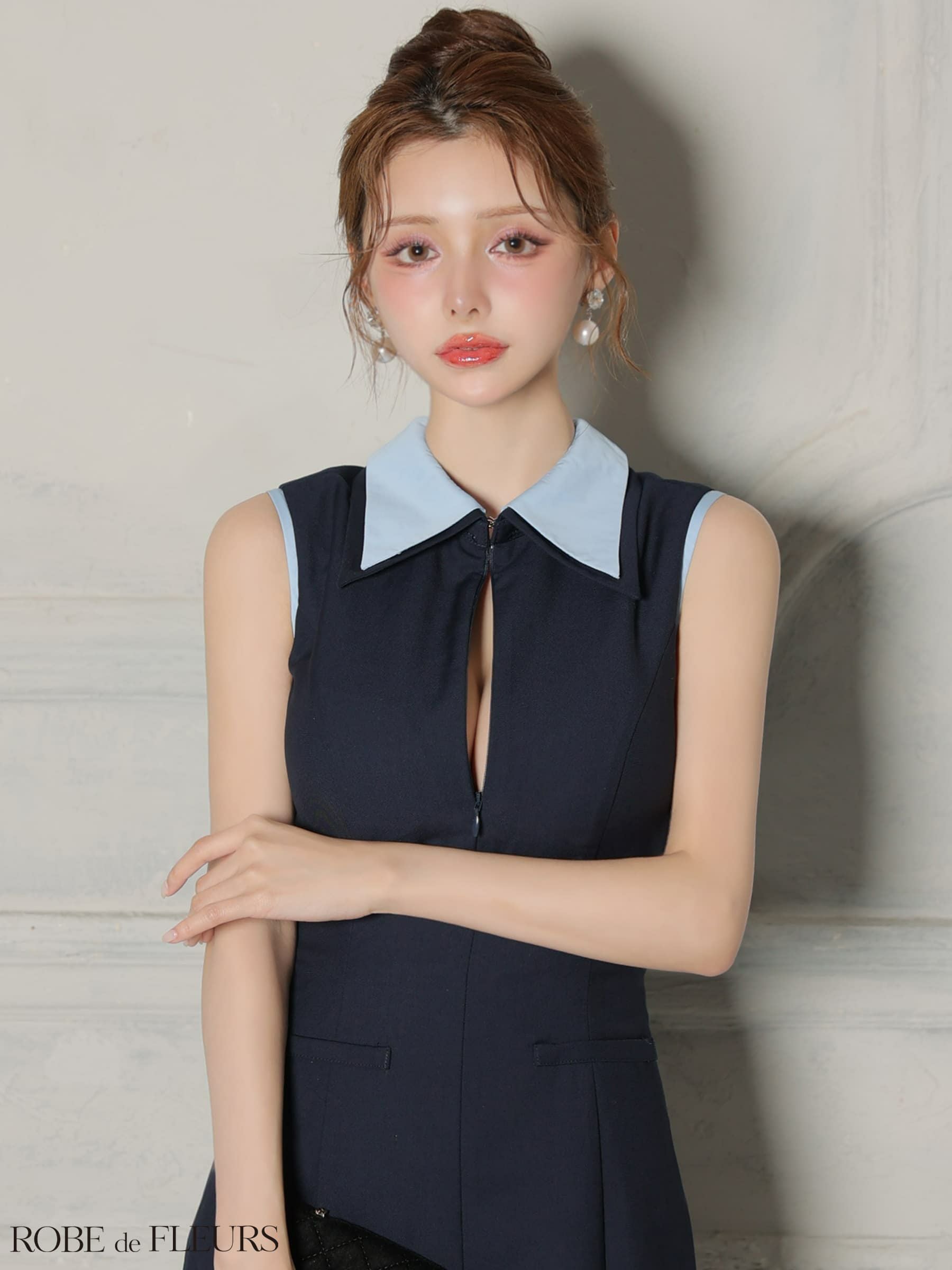 ROBE de FLEURS ローブドフルール 【XS～Lサイズあり】襟付き