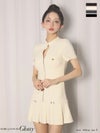 Glossy ローブドフルールグロッシー 【XSサイズあり】起毛ニットジップアップ半袖セットアップミニキャバドレス gl3964